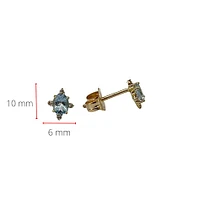 10K Yellow Gold Aquamarine and Diamond Earrings