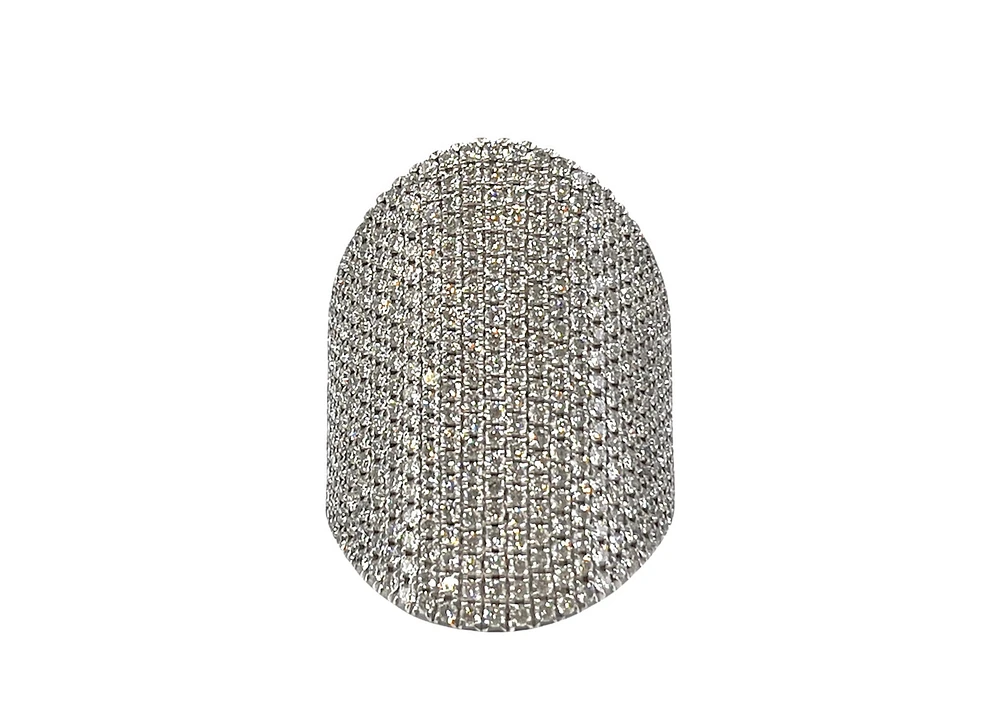 14K White Gold Pave 2.79cttw Diamond Band - Size 6.5