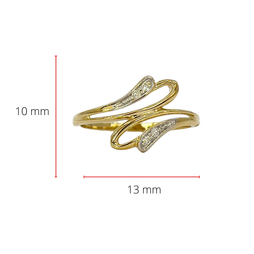 10K Yellow Gold 0.04cttw Diamond Pave Set Ring