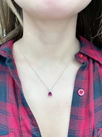 Rhodalite Garnet and Diamond Pendant