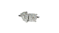 10K White Gold 1.00cttw Diamond Cluster Ring, size 6
