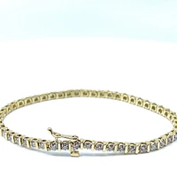 10K Yellow Gold 1.00cttw Diamond Tennis Bracelet, 7"