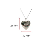 925 Sterling Silver Locket with Cubic Zirconia Cross and Decals with Chain - 18 Inches