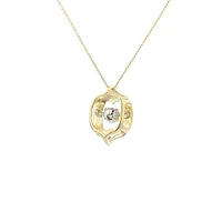 10K Yellow Gold 0.05cttw Diamond Pulse Pendant, 18"
