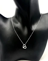 10K White Gold 0.10cttw Canadian Diamond Heart Pendant, 18"