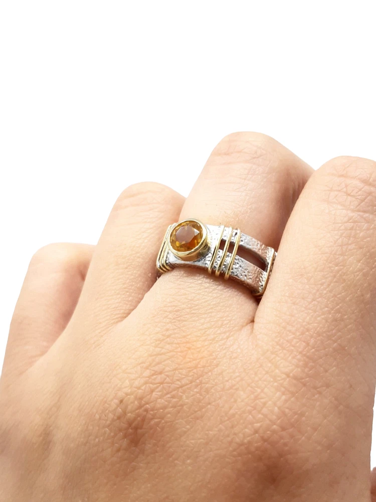 Silver and Citrine Ring