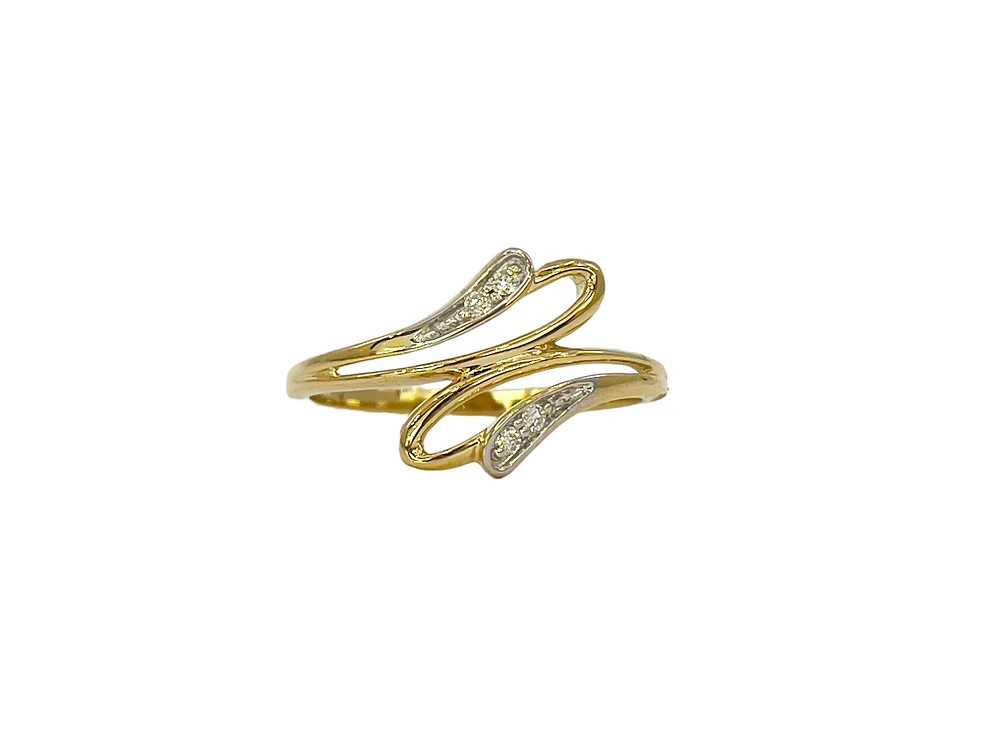 10K Yellow Gold 0.04cttw Diamond Pave Set Ring