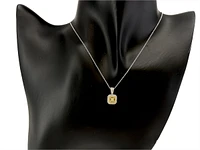 14K White & Yellow Gold 0.83cttw Fancy Yellow Radiant Cut Diamond Necklace - 18 Inches