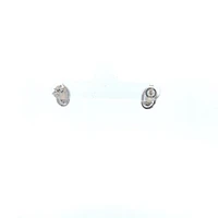 925 Sterling Silver Opal & Diamond Stud Earrings