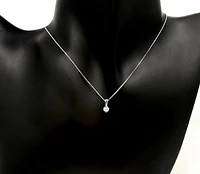 14K White Gold 0.10cttw Canadian Diamond Mezza Luna Necklace