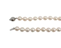 7.5-8.0mm White Cultured Pearl Strand with 14K White Gold Pearl Clasp - 20"