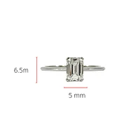 14K Gold 1.00 cttw Lab Grown Diamond Emerald Cut Solitaire Engagement Ring - /