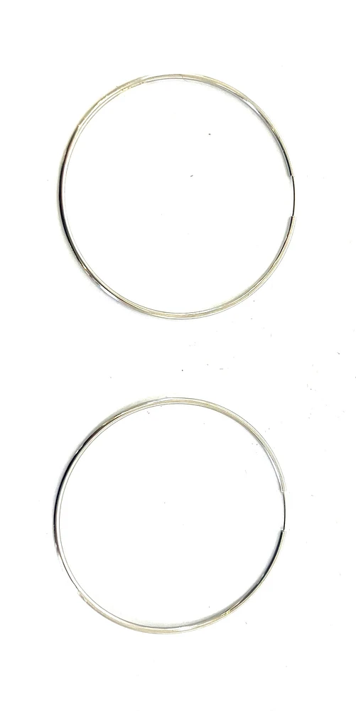 10K White Gold 12mm Sleeper/Keeper/Hoop Earrings 