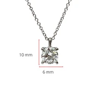14K White Gold Lab Grown 1.01cttw Round Brilliant Cut Diamond Claw Set Pendant
