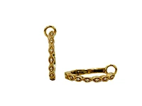 14K Yellow Gold 0.05cttw Canadian Diamond Hoop Earrings