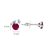 10K White Gold 0.50cttw Genuine Ruby stud Earrings