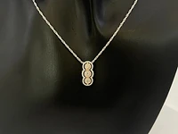 14K White & Rose Gold 0.43cttw Diamond Pendant, 18"
