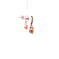 10K Yellow Gold Genuine Citrine & 0.025cttw Diamond Earrings