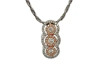 14K White & Rose Gold 0.43cttw Diamond Pendant, 18"