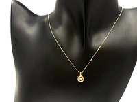 10K Yellow Gold 0.05cttw Diamond Pendant, 18"