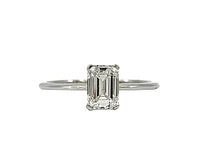 14K Gold 1.00 cttw Lab Grown Diamond Emerald Cut Solitaire Engagement Ring - /