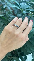10K White Gold 0.40cttw Sapphire and 0.28cttw Diamond Princess Cut Channel Set Ring - Size 7