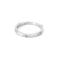 10K White Gold Tanzanite & Diamond Ring, size 6.5