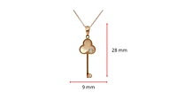 10K Rose Gold Mother of Pearl and 0.02cttw Diamond Pendant, 18"