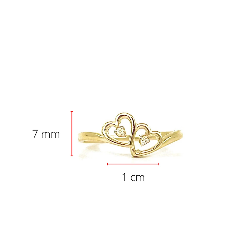 10k Yellow Gold 0.01cttw Round Cut Diamond Ring, 5.75