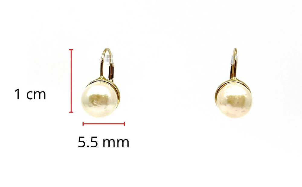 14K Gold Cultured Pearl Earrings with Lever Backs