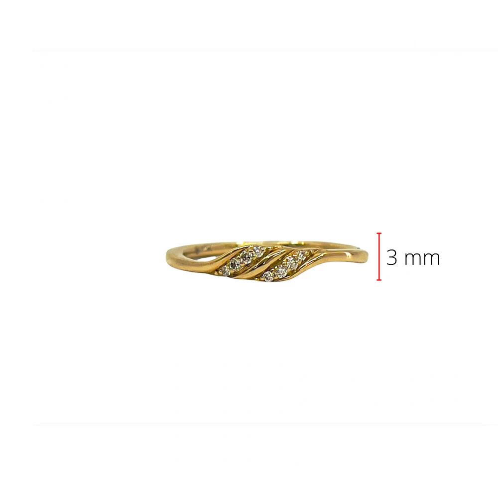 10K Yellow Gold Diamond 0.05cttw Ring, Size 6.5