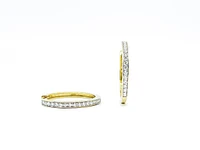 10K Yellow Gold 0.25cttw Diamond Hoop Earrings