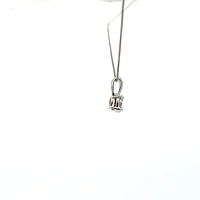 10K White Gold 0.06 cttw Diamond Illusion Set Solitaire Pendant, 18"