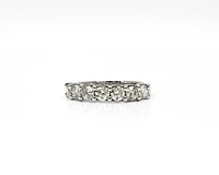 14K White Gold 0.75cttw Diamond Anniversary Claw Set Ring / Band, size 6.5