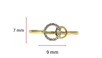 10K White & Yellow Gold 0.04cttw Diamond Double Circle/Eternity/Infinity Ring, size 6.5