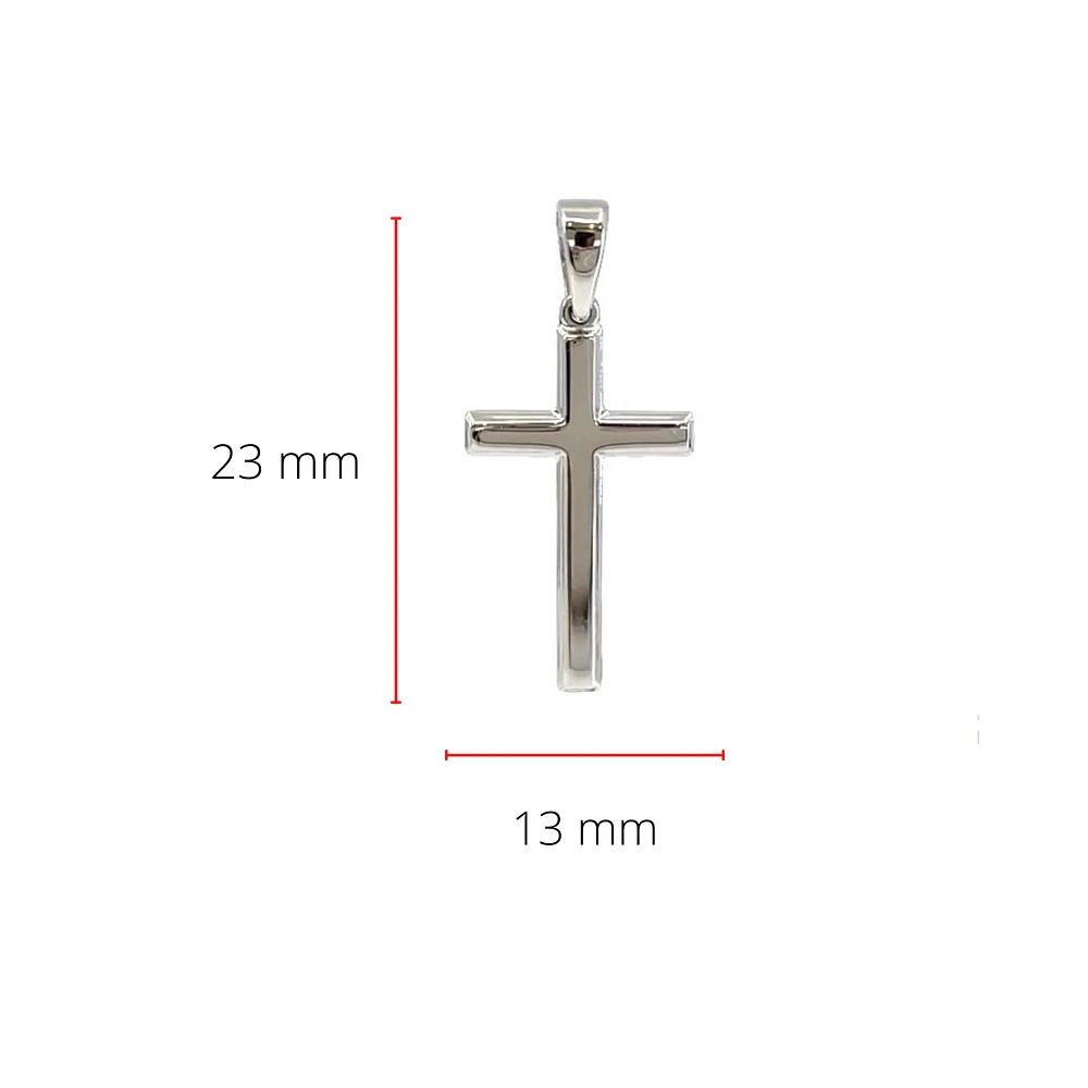 925 Sterling Silver 23mm x 13mm Hollow Cross Charm