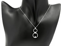 Sterling Silver 0.11cttw Diamond Double Infinity / Circle Necklace, 18"