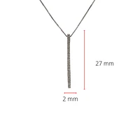 10K White Gold 0.10 cttw Diamond Bar Pendant, 18"