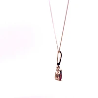 10K Yellow Gold 0.02 cttw Diamond and Garnet Pendant, 18"
