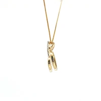 10K Yellow Gold 0.05cttw  Diamond  Heart Pendant, 18"