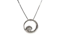 14K White Gold 0.14cttw Canadian Diamond Necklace - 18"