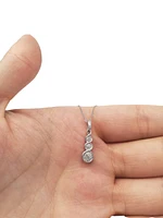 10K White Gold 0.06cttw Diamond Pendant, 18"