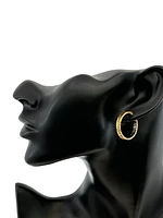 10K Two Tone Gold 27mm Earrings