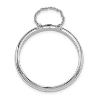 Sterling Silver Rhodium-plated Safety Hinged Baby Bangle