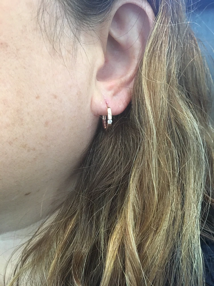 Rose Gold Diamond Hoop Earrings