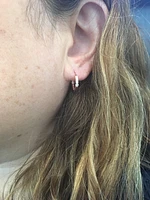 Rose Gold Diamond Hoop Earrings