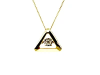 10K Yellow Gold 0.05cttw Diamond Pendant, 18"