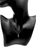 10K White Gold 0.05cttw Canadian Diamond Pendant, 18"
