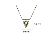 10K Yellow Gold 1.00cttw Green Amethyst (Prasiolite) and 0.042cttw Diamond Necklace, 18"