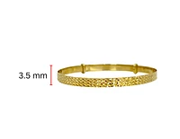 10K Yellow Gold Diamond Cut Baby Bangle